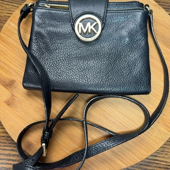 Michael Kors Handbags - Michael Kors Crossbody Black Fulton Shoulder Bag Organizer‎ Purse Double …